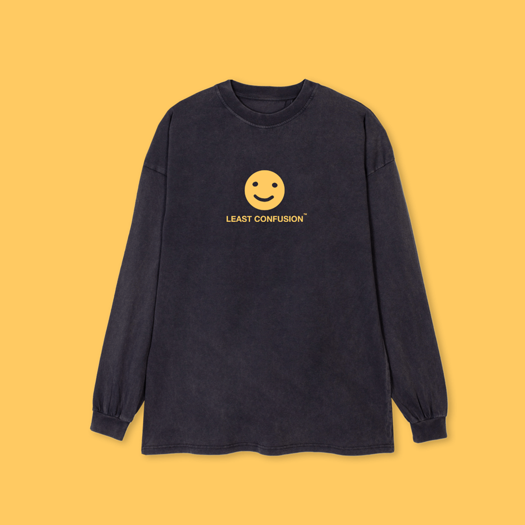 20/HAPPY - oversized long sleeve t-shirt (vintage black) – THE