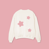 20/HAPPY - oversized crewneck sweater (off white and pink)