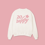 20/HAPPY - oversized crewneck sweater (off white and pink)