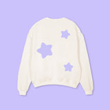 20/HAPPY - oversized crewneck sweater (off white and lilac)