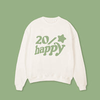20/HAPPY - oversized hoodie sweater (off white and sage)