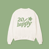 20/HAPPY - oversized hoodie sweater (off white and sage)