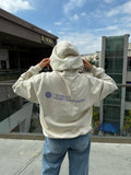 LOGO - oversized hoodie sweater (off white and lilac)