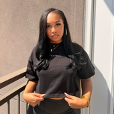 TZVECL- oversized cropped t-shirt (black)