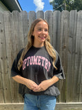 OPTOMETRY - boxy oversized t-shirt (vintage black and pink)