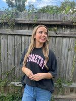 OPTOMETRY - boxy oversized t-shirt (vintage black and pink)