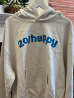 sample - 20/HAPPY - oversized hoodie sweater (off white and blue)