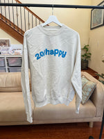 sample - 20/HAPPY - oversized crewneck sweater (off white and blue)