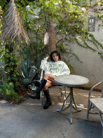 20/HAPPY - oversized hoodie sweater (off white and sage)