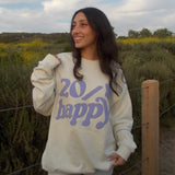 20/HAPPY - oversized crewneck sweater (off white and lilac)