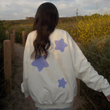 20/HAPPY - oversized crewneck sweater (off white and lilac)