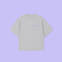 LOGO - boxy oversized t-shirt (light grey and lilac)