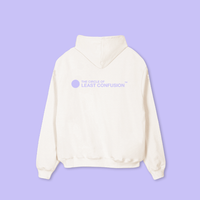 LOGO - oversized hoodie sweater (off white and lilac)