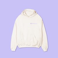 LOGO - oversized hoodie sweater (off white and lilac)