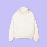 LOGO - oversized hoodie sweater (off white and lilac)