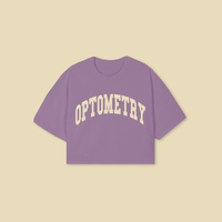 OPTOMETRY - oversized cropped t-shirt (purple and cream)