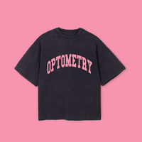 OPTOMETRY - boxy oversized t-shirt (vintage black and pink)