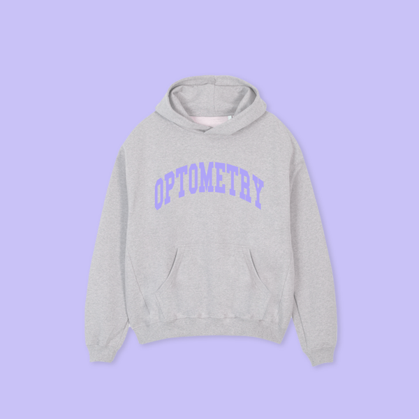 OPTOMETRY - oversized hoodie sweater (light grey and lilac)