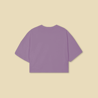 OPTOMETRY - oversized cropped t-shirt (purple and cream)