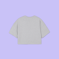 OPTOMETRY - oversized cropped t-shirt (light grey and lilac)
