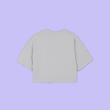 OPTOMETRY - oversized cropped t-shirt (light grey and lilac)