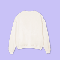 OPTOMETRY - oversized crewneck sweater (off white and lilac)