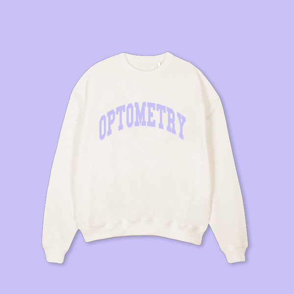 OPTOMETRY - oversized crewneck sweater (off white and lilac)