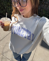 OPTOMETRY - oversized crewneck sweater (off white and lilac)