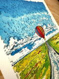 BALLOON - watercolor painting print 8.5x11"