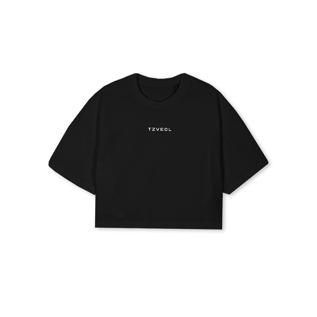TZVECL- oversized cropped t-shirt (black) – THE CIRCLE OF LEAST