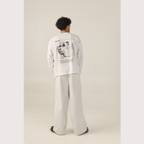 ENGLISH - oversized long sleeve boxy t-shirt (white)