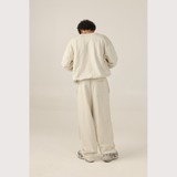 LOGO - straight leg baggy sweatpants (vintage white and peach)