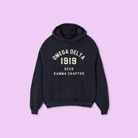 OMEGA DELTA - oversized hoodie sweater (vintage black)