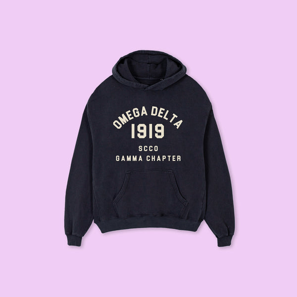 OMEGA DELTA - oversized hoodie sweater (vintage black)
