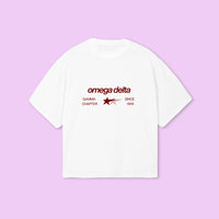OMEGA DELTA - oversized t-shirt (white)