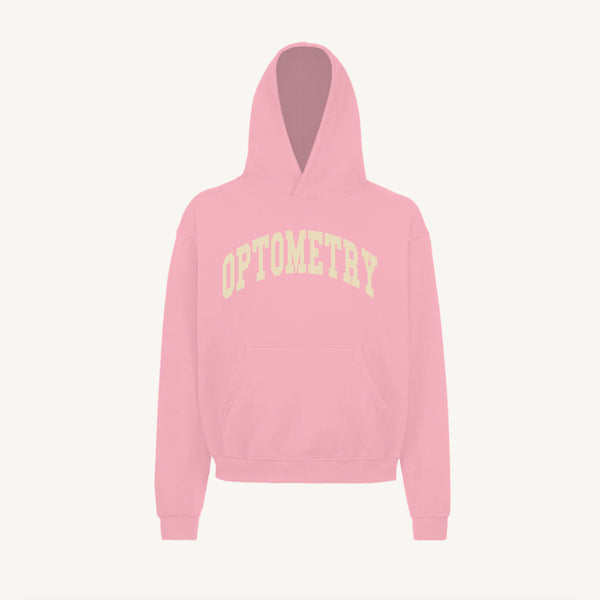 OPTOMETRY - oversized hoodie sweater (pink and cream)
