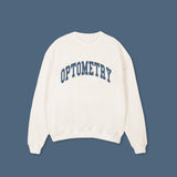 OPTOMETRY - oversized crewneck sweater (off white and pewter blue)