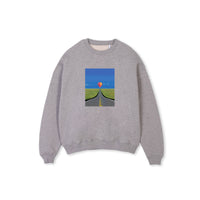 balloon oversized crewneck sweater - grey