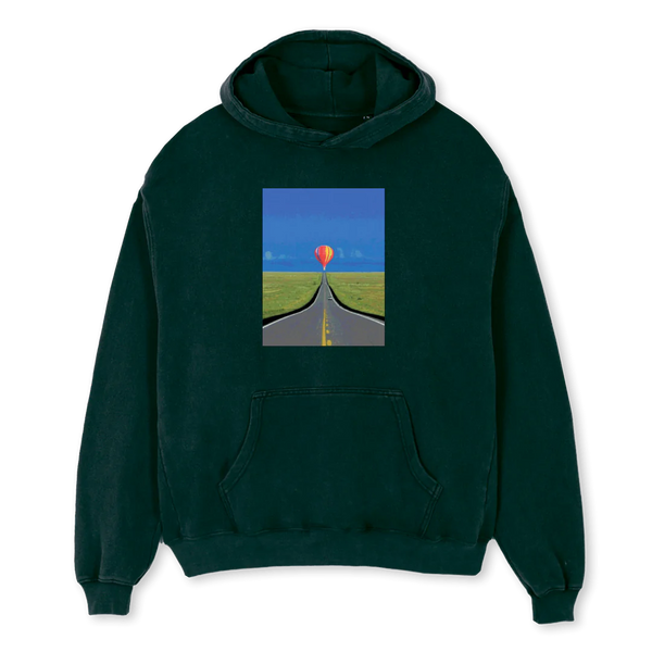 balloon oversized hoodie sweater - green