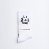student loan socks - white